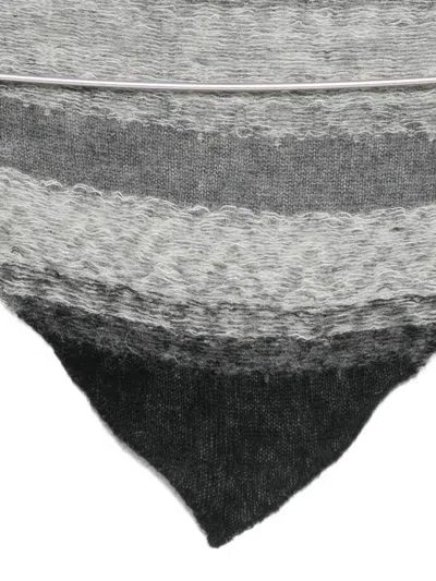 Roberto Collina Gradient-effect Triangular Scarf In Gray