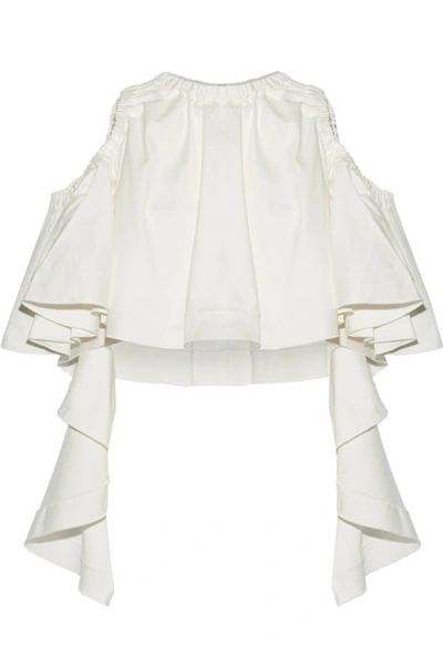 Shop Ellery Baby Cropped Ruffled Cotton-blend Top