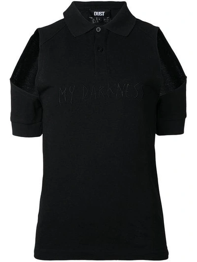 Shop Dust Cold Shoulder Polo Shirt - Black