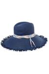 MAISON MICHEL Ginger shoelace-trimmed frayed straw sunhat