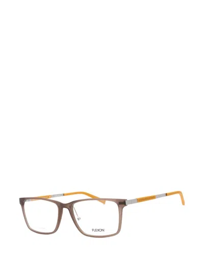 Flexon Rectangle-frame Glasses In Brown
