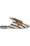 SANAYI313 Embroidered striped canvas slippers