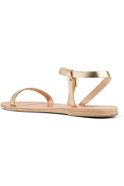 Shop Ancient Greek Sandals Niove Metallic Leather Sandals In Gold
