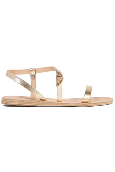 Shop Ancient Greek Sandals Niove Metallic Leather Sandals In Gold