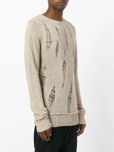 Shop Comme Des Garçons Shirt - Destroyed Ladder Stitch Sweater