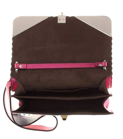 Shop Fendi Kan I Metallic Leather Shoulder Bag In Argeeto