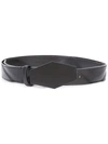 ISSEY MIYAKE FACET BUCKLE BELT,LEATHER100%