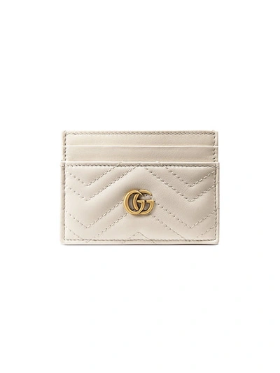 Gucci Gg Marmont Matelass&eacute; Card Case In White