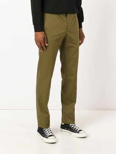 Shop Givenchy Straight Leg Trousers - Green