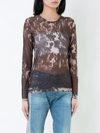 Shop Dust Mesh Top In Brown