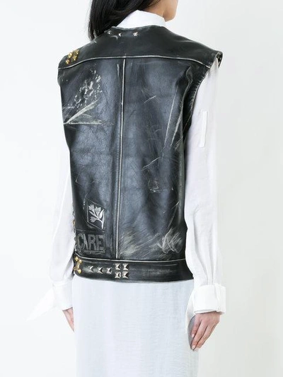 Shop Heikki Salonen Riveted And Printed Vest - Black