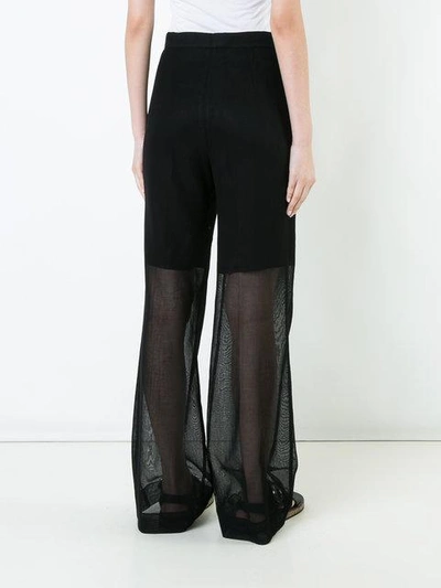 Shop Yang Li Sheer Wide-leg Trousers In Black