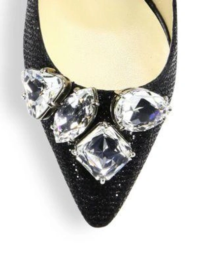 Shop Jimmy Choo Marvel 85 Gfi Crystal-embellished Pumps In Black Crystal