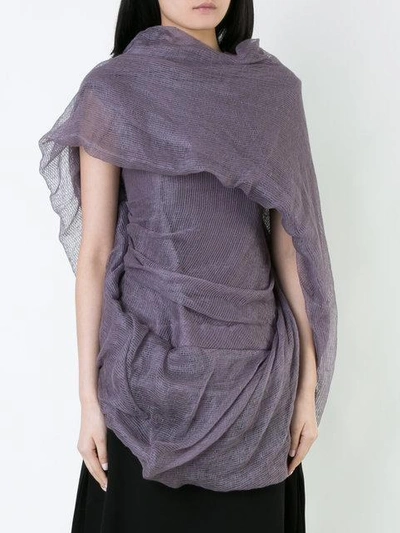 Rick Owens Garland Wrap Top In Purple