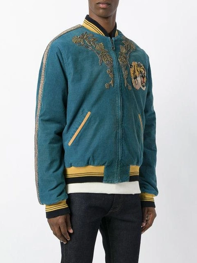 Gucci blue loved sale embroidered bomber jacket