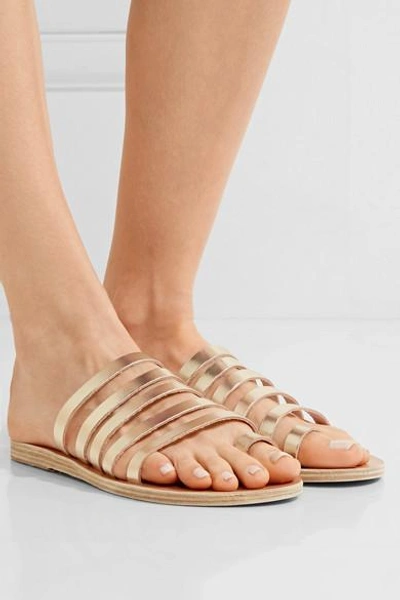 Shop Ancient Greek Sandals Niki Metallic Leather Sandals