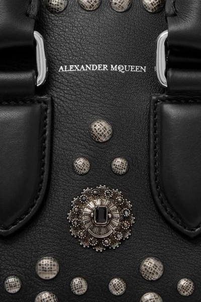 Shop Alexander Mcqueen Heroine Small Embellished Leather Shoulder Bag