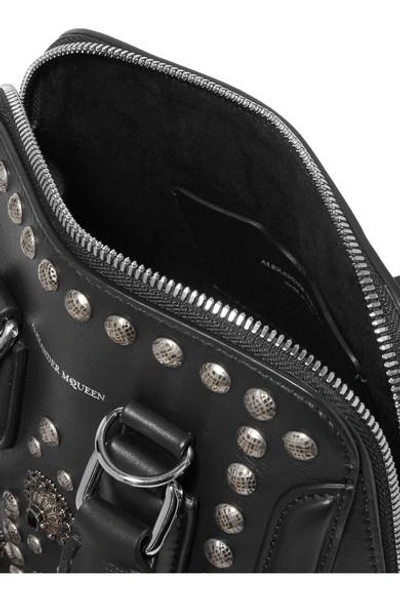 Shop Alexander Mcqueen Heroine Small Embellished Leather Shoulder Bag
