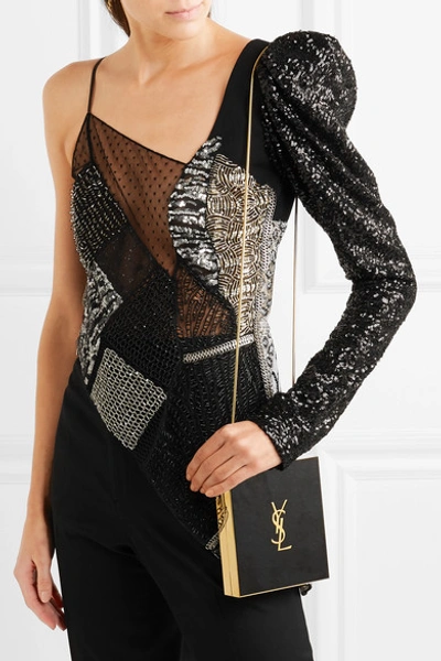 Shop Saint Laurent Tuxedo Plexiglas Shoulder Bag