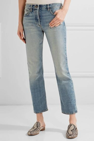 Shop The Row Ashland Cropped Mid-rise Straight-leg Jeans In Light Denim