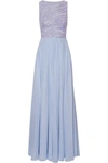 ZUHAIR MURAD Embellished silk-blend tulle and georgette gown