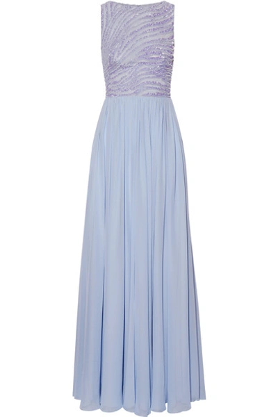 Zuhair Murad Embellished Silk-blend Tulle And Georgette Gown