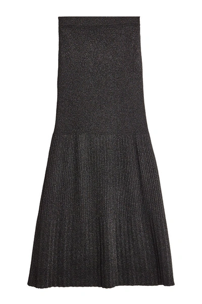 Missoni Pleated Metallic Knit Skirt In Black