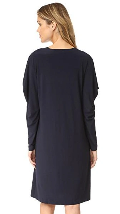 Shop Norma Kamali Wing Sleeve Dress In Midnight