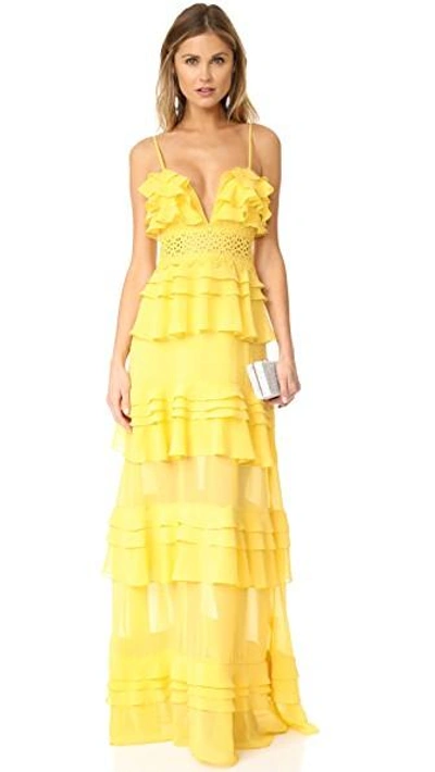 Shop Glamorous Tiered Dress In Yellow