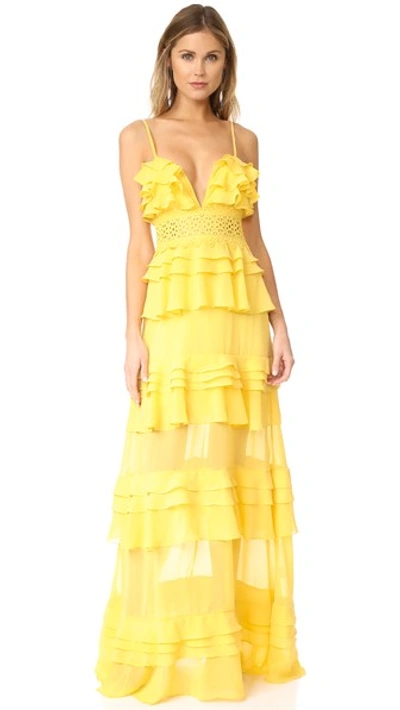 Glamorous Tiered Dress In Yellow