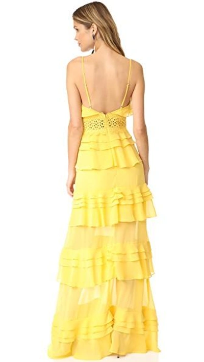 Shop Glamorous Tiered Dress In Yellow