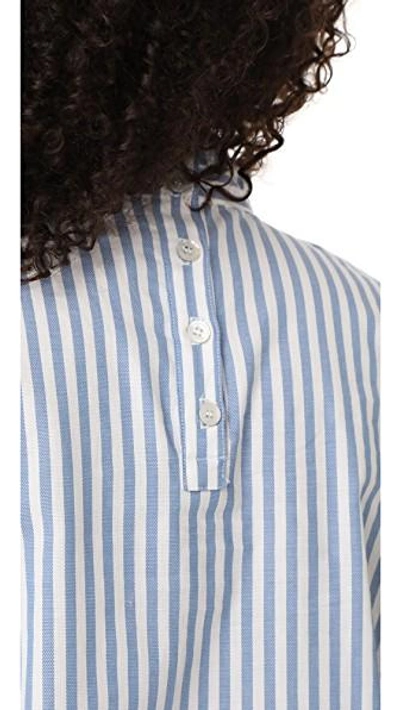 Shop Clu Bell Sleeve Poplin Shirt In Wide Stripe