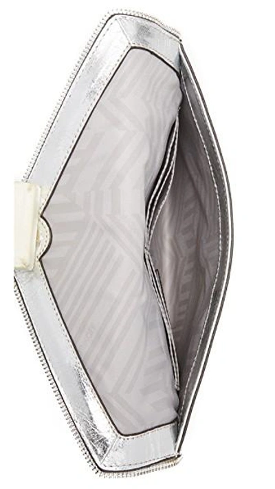 Shop Rebecca Minkoff Leo Clutch In Silver