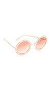 Dolce & Gabbana 51mm Crystal-trim Round Sunglasses In Pink