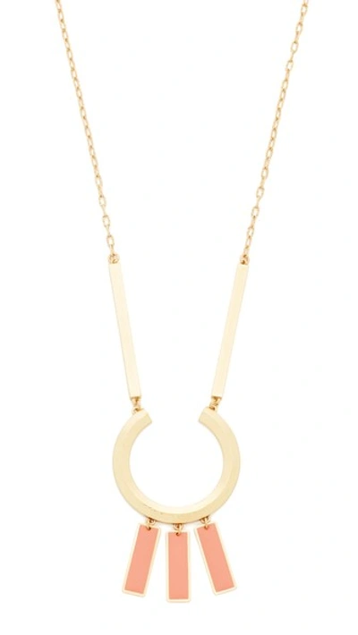 Madewell Beveled Ring Statement Necklace In Pink