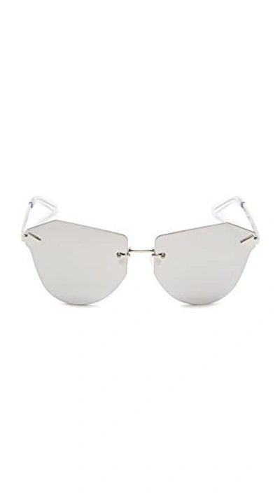 Shop Karen Walker Dancer Sunglasses In Silver/silver