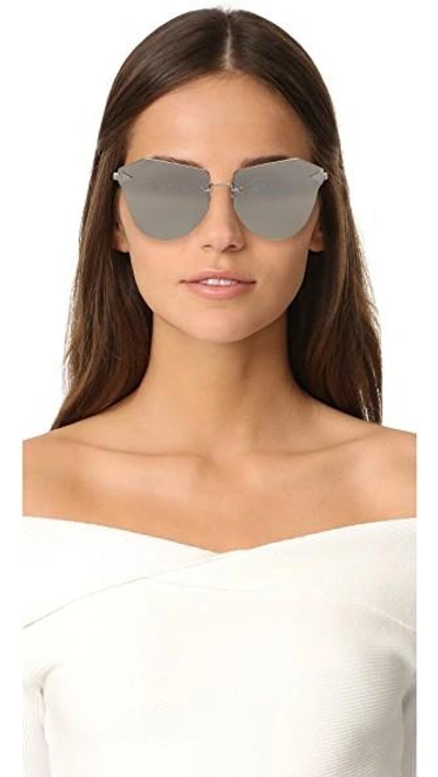 Shop Karen Walker Dancer Sunglasses In Silver/silver