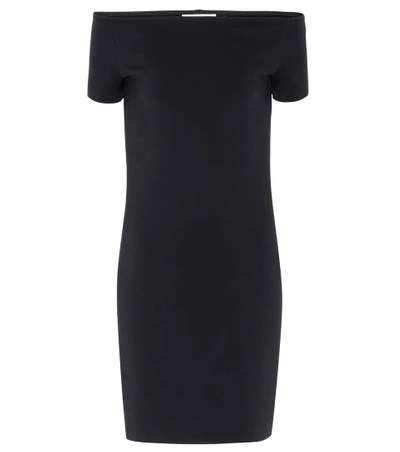 Helmut Lang Woman Off-the-shoulder Neoprene Mini Dress Black
