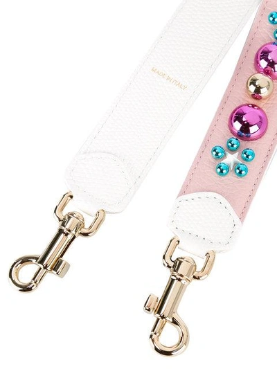 Shop Dolce & Gabbana Embellished Bag Strap - Pink