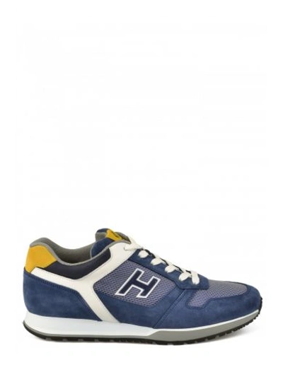 Hogan Leather Sneakers In Blue