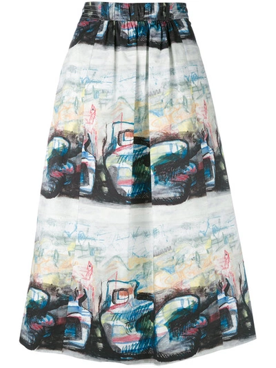 Burberry Kindle Printed Midi Skirt