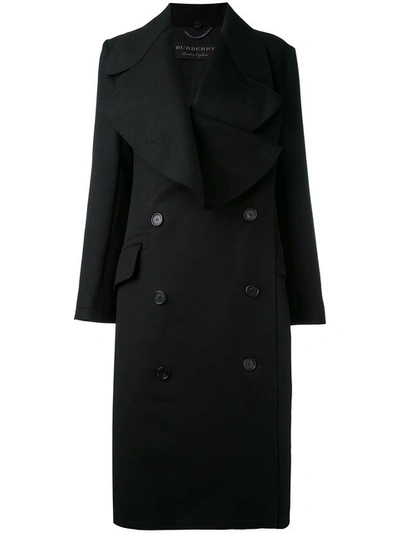 Burberry Double-breasted Coat In Black