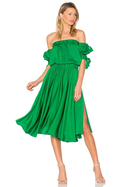 Milly Zoey Midi Dress In Emerald