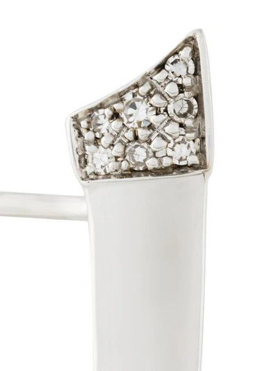 Shop Shaun Leane Signature Tusk Diamond Earrings In Metallic