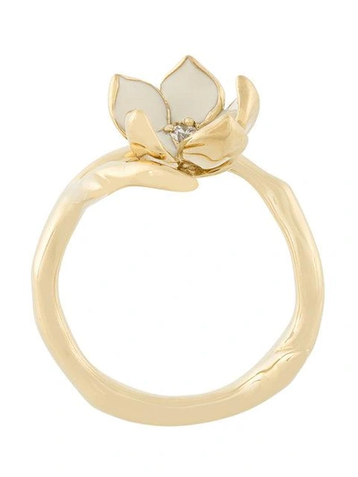 Shop Shaun Leane Cherry Blossom Diamond Ring In Metallic