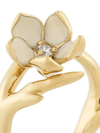 Shop Shaun Leane Cherry Blossom Diamond Ring In Metallic