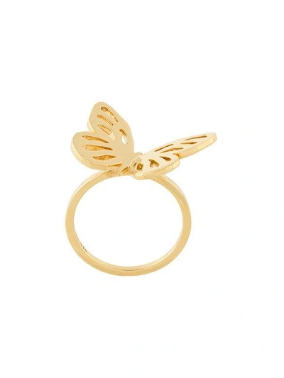Shop Lara Bohinc Butterfly Ring In Metallic