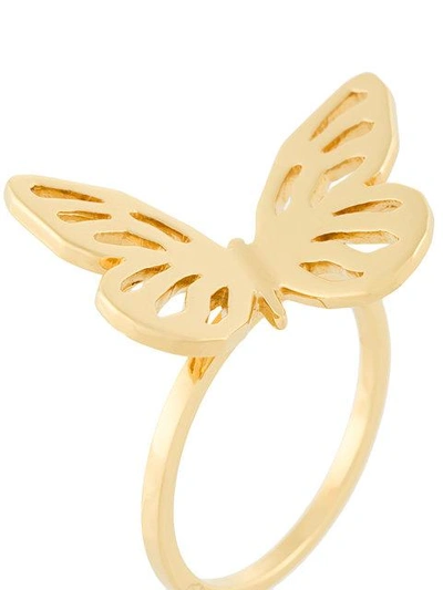 Shop Lara Bohinc Butterfly Ring In Metallic