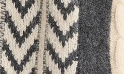Bobeau Chevron Patchwork Cardigan In Multi