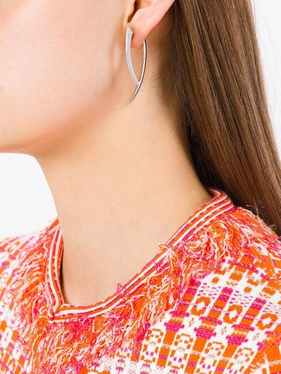 Shop Shaun Leane Signature Tusk Diamond Cross-over Earrings - Metallic